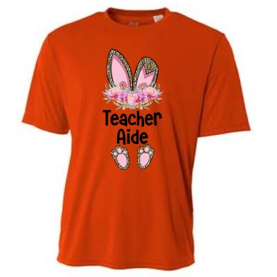 Easter Bunny School Teacher Leopard Teacher Aide Easter Gift Cooling Performance Crew T-Shirt