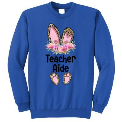 Easter Bunny School Teacher Leopard Teacher Aide Easter Gift Sweatshirt