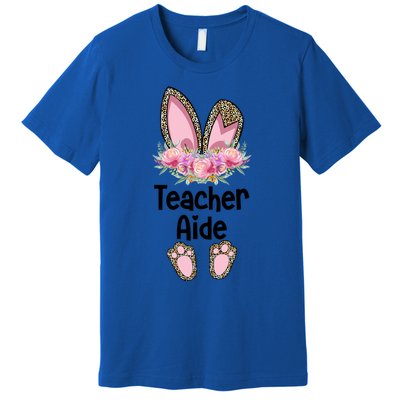 Easter Bunny School Teacher Leopard Teacher Aide Easter Gift Premium T-Shirt