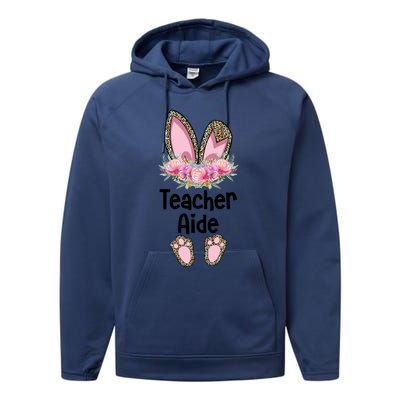 Easter Bunny School Teacher Leopard Teacher Aide Easter Gift Performance Fleece Hoodie