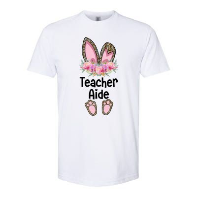 Easter Bunny School Teacher Leopard Teacher Aide Easter Gift Softstyle CVC T-Shirt