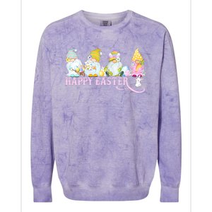 Easter Bunny Spring Gnome Easter Egg Hunting And Basket Colorblast Crewneck Sweatshirt