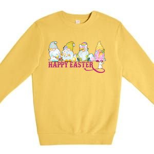 Easter Bunny Spring Gnome Easter Egg Hunting And Basket Premium Crewneck Sweatshirt