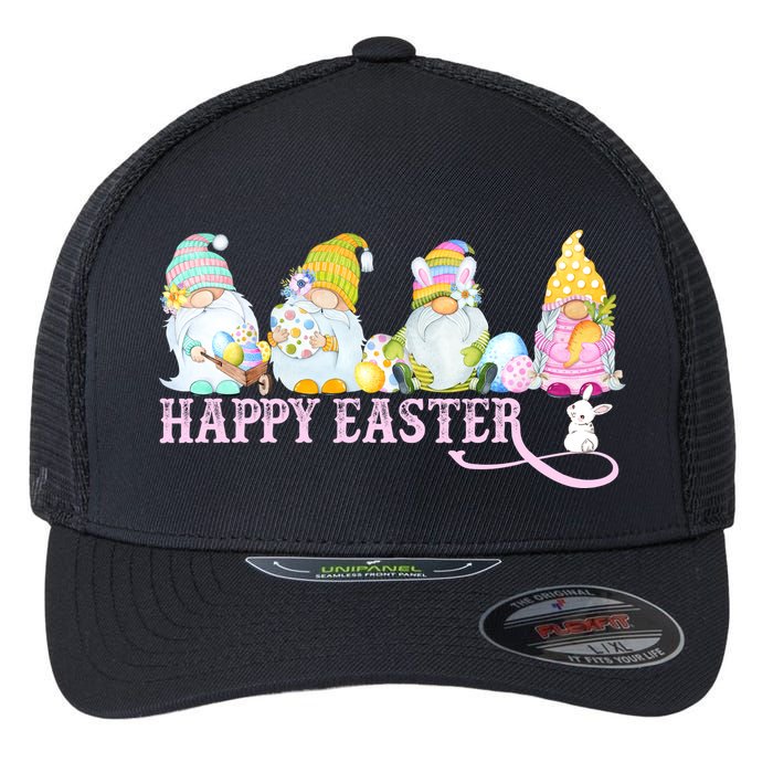 Easter Bunny Spring Gnome Easter Egg Hunting And Basket Flexfit Unipanel Trucker Cap
