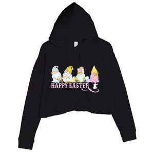 Easter Bunny Spring Gnome Easter Egg Hunting And Basket Crop Fleece Hoodie