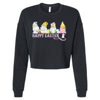 Easter Bunny Spring Gnome Easter Egg Hunting And Basket Cropped Pullover Crew
