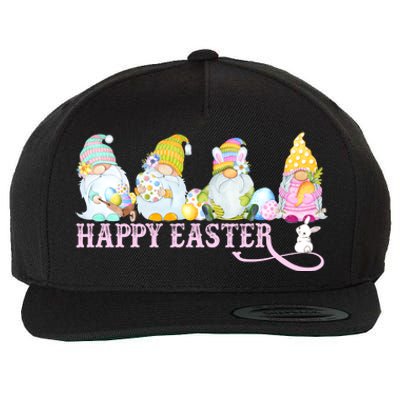 Easter Bunny Spring Gnome Easter Egg Hunting And Basket Wool Snapback Cap