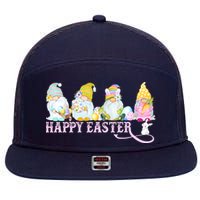 Easter Bunny Spring Gnome Easter Egg Hunting And Basket 7 Panel Mesh Trucker Snapback Hat