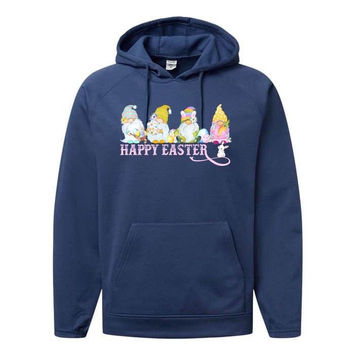 Easter Bunny Spring Gnome Easter Egg Hunting And Basket Performance Fleece Hoodie