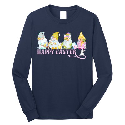 Easter Bunny Spring Gnome Easter Egg Hunting And Basket Long Sleeve Shirt