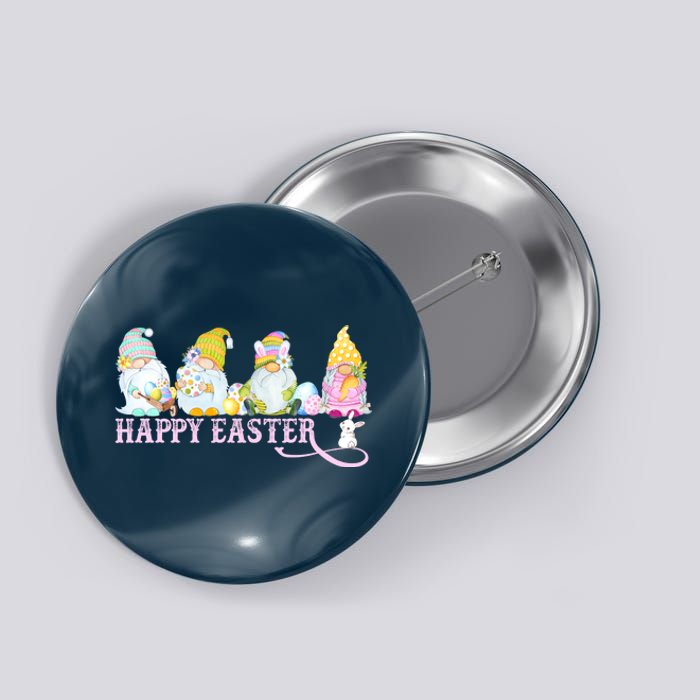 Easter Bunny Spring Gnome Easter Egg Hunting And Basket Button