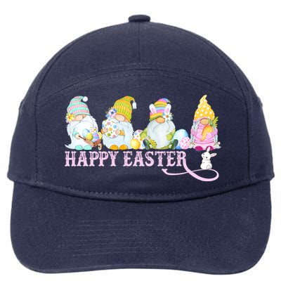 Easter Bunny Spring Gnome Easter Egg Hunting And Basket 7-Panel Snapback Hat