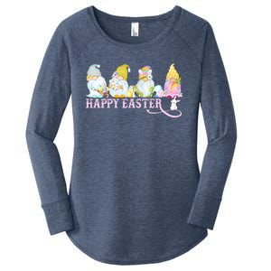 Easter Bunny Spring Gnome Easter Egg Hunting And Basket Women's Perfect Tri Tunic Long Sleeve Shirt