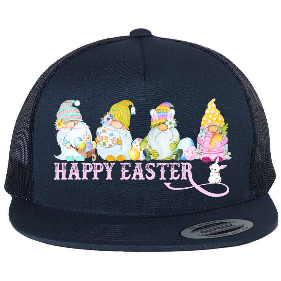 Easter Bunny Spring Gnome Easter Egg Hunting And Basket Flat Bill Trucker Hat