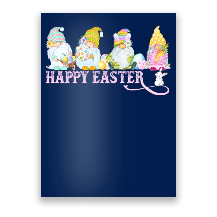 Easter Bunny Spring Gnome Easter Egg Hunting And Basket Poster