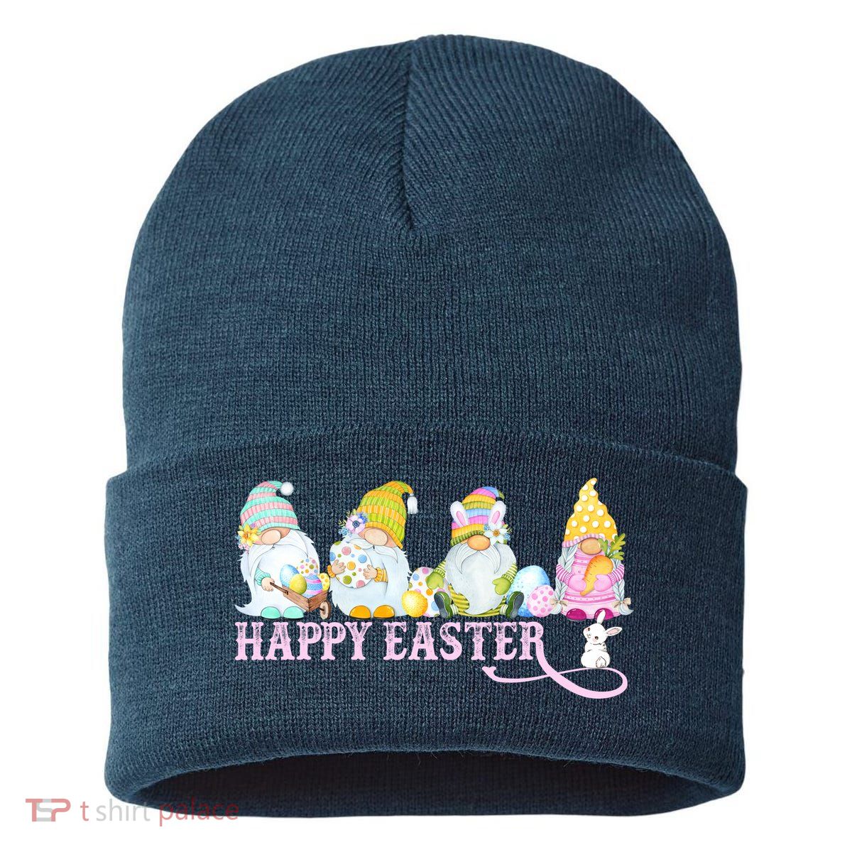 Easter Bunny Spring Gnome Easter Egg Hunting And Basket Sustainable Knit Beanie