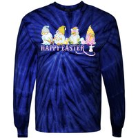 Easter Bunny Spring Gnome Easter Egg Hunting And Basket Tie-Dye Long Sleeve Shirt