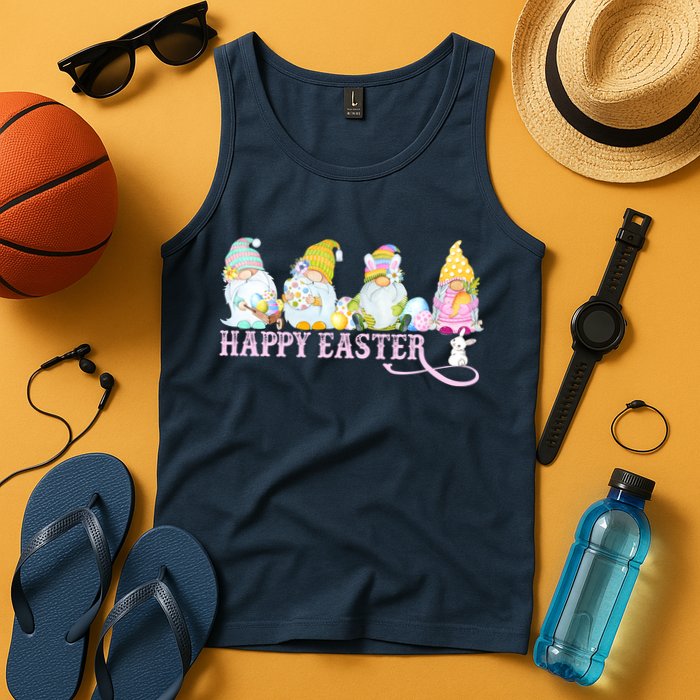 Easter Bunny Spring Gnome Easter Egg Hunting And Basket Tank Top