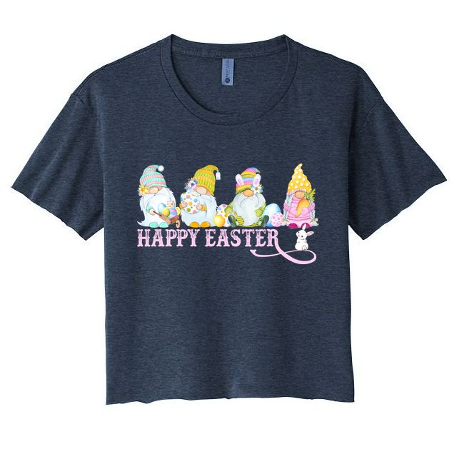 Easter Bunny Spring Gnome Easter Egg Hunting And Basket Crop Top