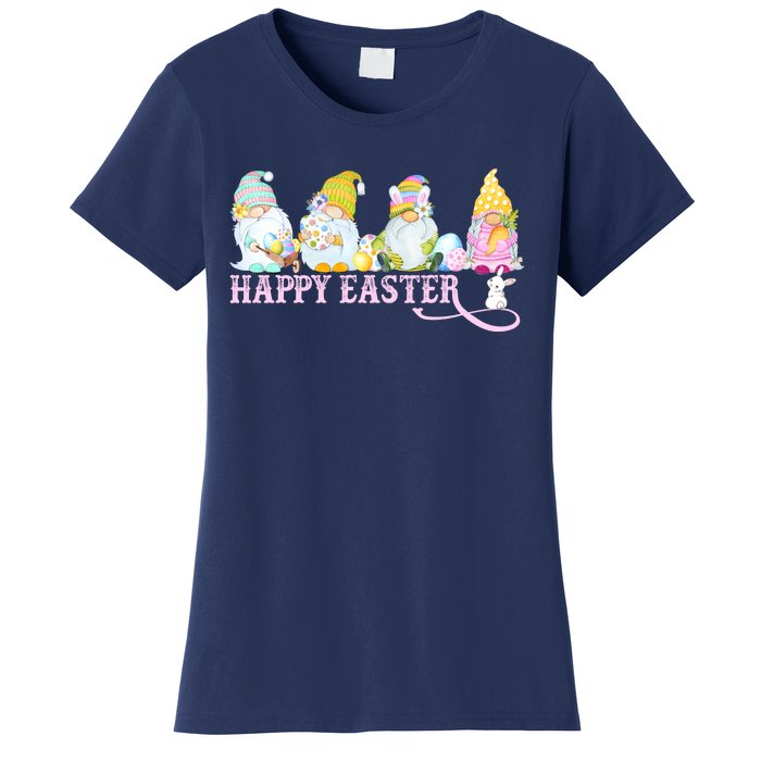 Easter Bunny Spring Gnome Easter Egg Hunting And Basket Women's T-Shirt