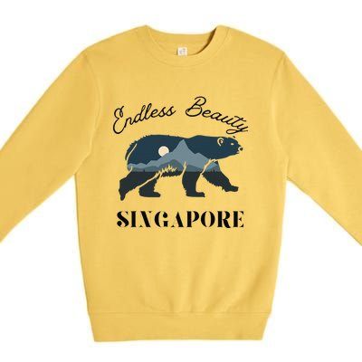 Endless Beauty Singapore Vacation Outfit Bear Singapore Premium Crewneck Sweatshirt