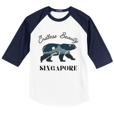 Endless Beauty Singapore Vacation Outfit Bear Singapore Baseball Sleeve Shirt