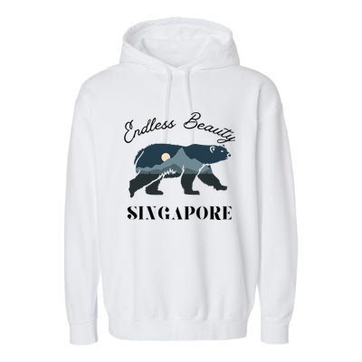 Endless Beauty Singapore Vacation Outfit Bear Singapore Garment-Dyed Fleece Hoodie