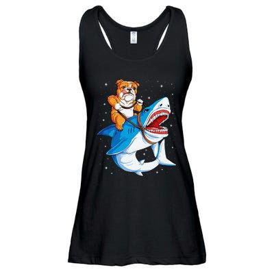 English Bulldog Shark Space Galaxy Jawsome Gift Ladies Essential Flowy Tank