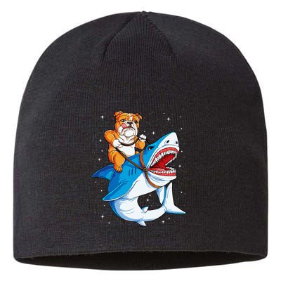 English Bulldog Shark Space Galaxy Jawsome Gift Sustainable Beanie