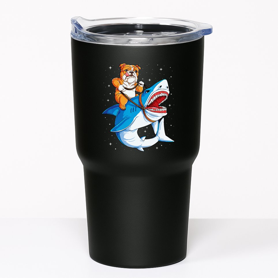English Bulldog Shark Space Galaxy Jawsome Gift Tumbler