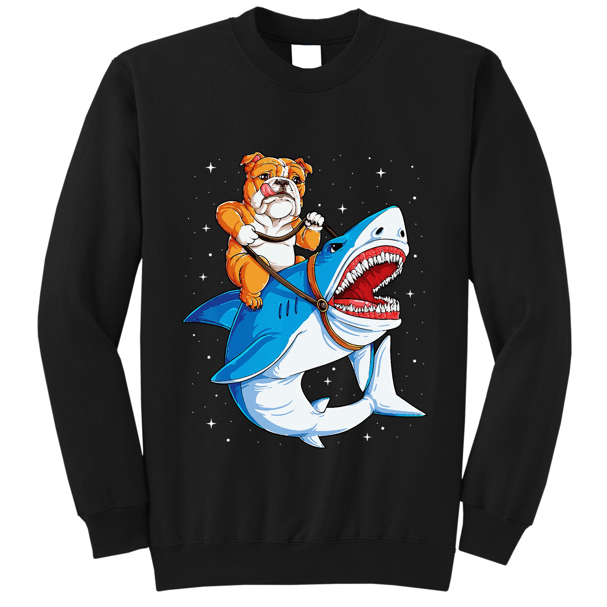 English Bulldog Shark Space Galaxy Jawsome Gift Tall Sweatshirt