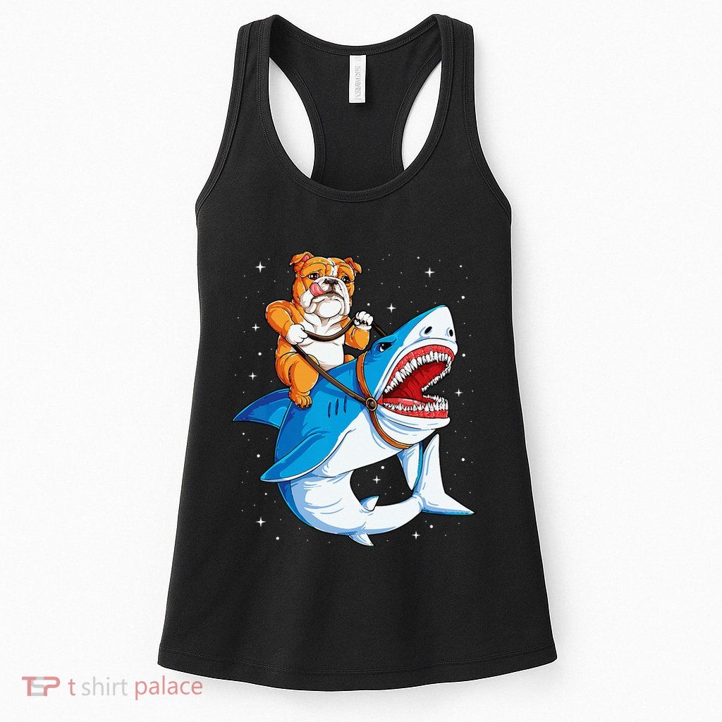 English Bulldog Shark Space Galaxy Jawsome Gift Womens Tank Top