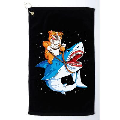 English Bulldog Shark Space Galaxy Jawsome Gift Golf Towel