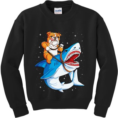 English Bulldog Shark Space Galaxy Jawsome Gift Kids Sweatshirt
