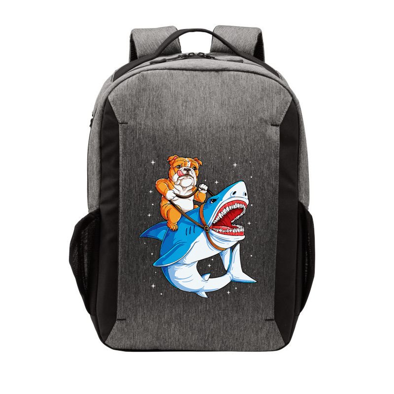 English Bulldog Shark Space Galaxy Jawsome Gift Vector Backpack