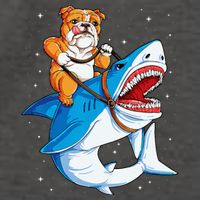 English Bulldog Shark Space Galaxy Jawsome Gift Vector Backpack
