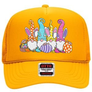 Easter Bunny Spring Gnome Easter Egg Hunting And Basket High Crown Mesh Back Trucker Hat