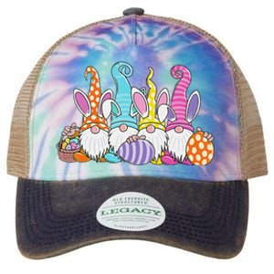 Easter Bunny Spring Gnome Easter Egg Hunting And Basket Legacy Tie Dye Trucker Hat