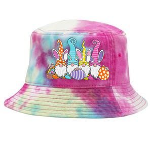 Easter Bunny Spring Gnome Easter Egg Hunting And Basket Tie-Dyed Bucket Hat