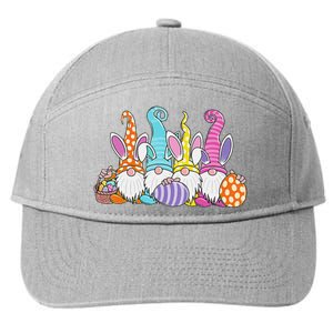 Easter Bunny Spring Gnome Easter Egg Hunting And Basket 7-Panel Snapback Hat