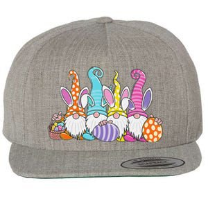 Easter Bunny Spring Gnome Easter Egg Hunting And Basket Wool Snapback Cap