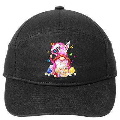 Easter Bunny Spring Gnome Easter Egg Hunting And Basket Gift 7-Panel Snapback Hat