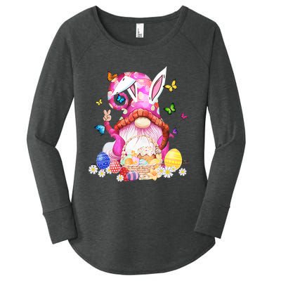 Easter Bunny Spring Gnome Easter Egg Hunting And Basket Gift Women's Perfect Tri Tunic Long Sleeve Shirt