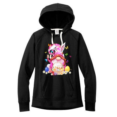 Easter Bunny Spring Gnome Easter Egg Hunting And Basket Gift Women's Fleece Hoodie