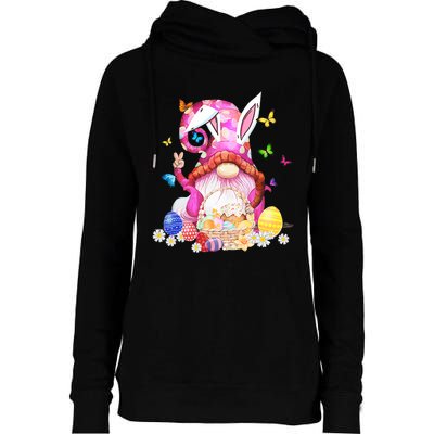 Easter Bunny Spring Gnome Easter Egg Hunting And Basket Gift Womens Funnel Neck Pullover Hood