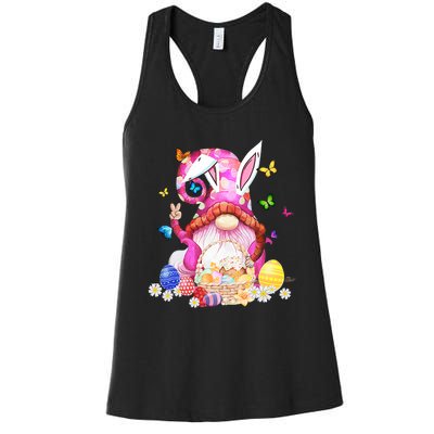 Easter Bunny Spring Gnome Easter Egg Hunting And Basket Gift Women's Racerback Tank