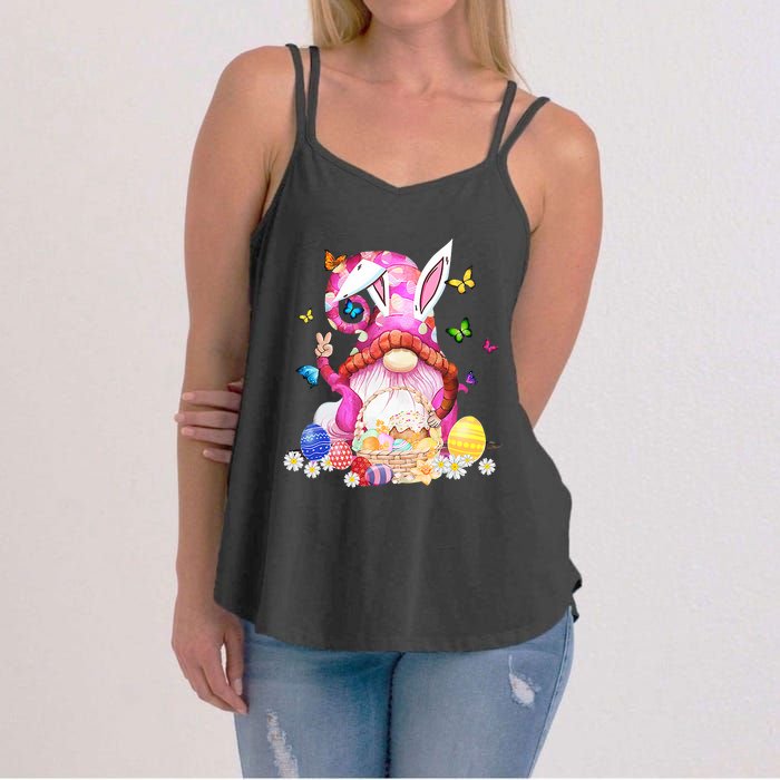 Easter Bunny Spring Gnome Easter Egg Hunting And Basket Gift Women's Strappy Tank