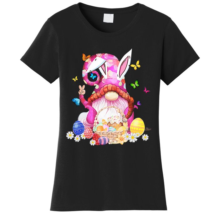 Easter Bunny Spring Gnome Easter Egg Hunting And Basket Gift Women's T-Shirt