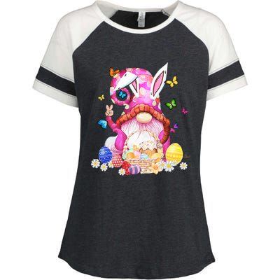 Easter Bunny Spring Gnome Easter Egg Hunting And Basket Gift Enza Ladies Jersey Colorblock Tee