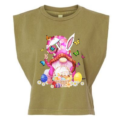 Easter Bunny Spring Gnome Easter Egg Hunting And Basket Gift Garment-Dyed Women's Muscle Tee